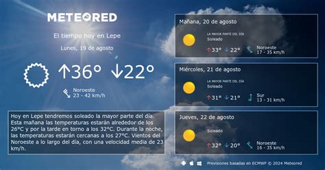 El Tiempo en Lepe. Predicción a 14 días